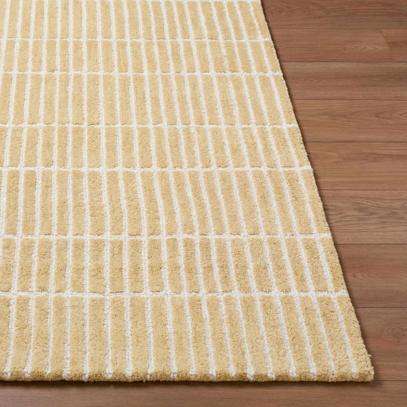 Finial Yellow Wool Area Rug by Boutique Rugs