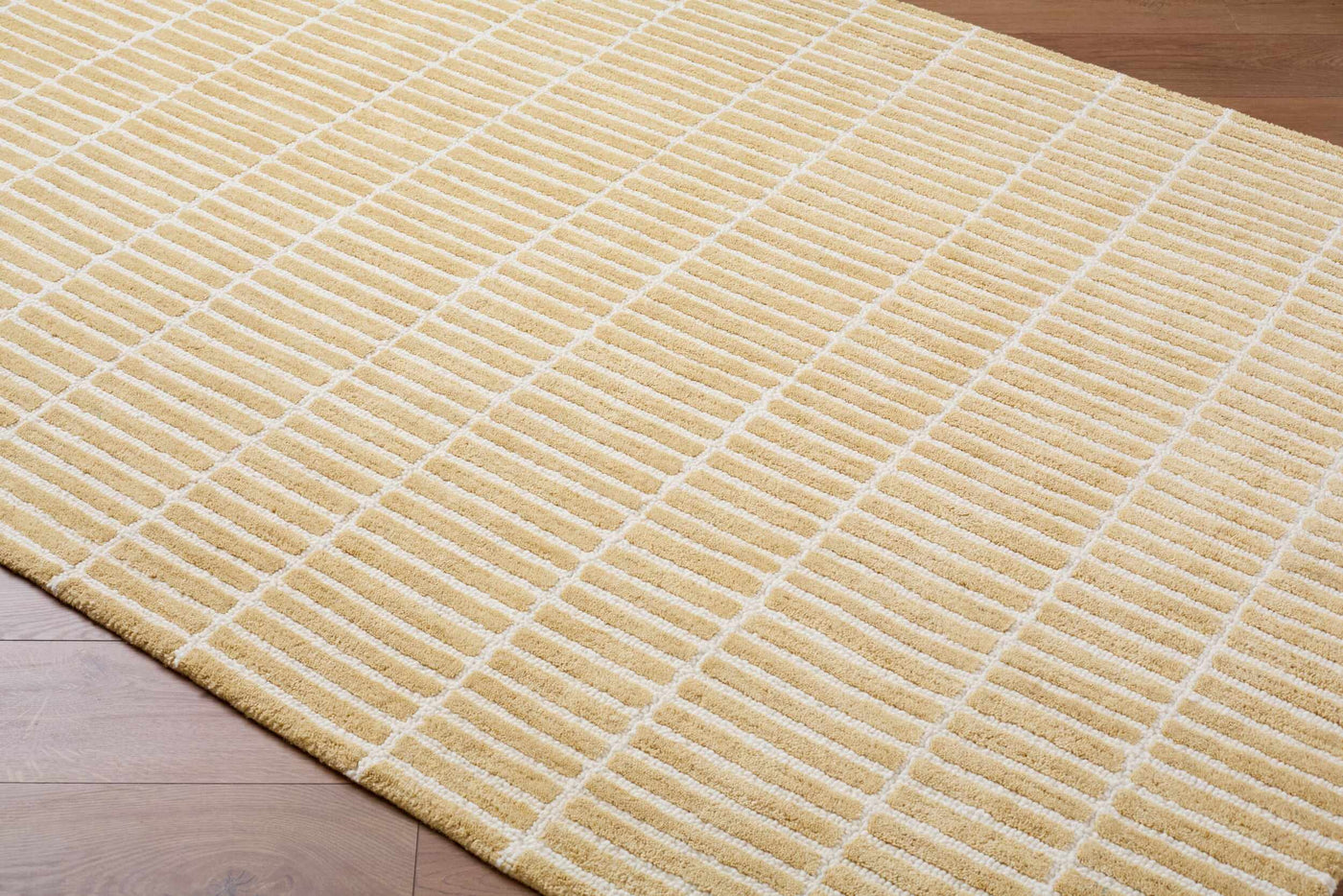 Finial Yellow Wool Area Rug by Boutique Rugs