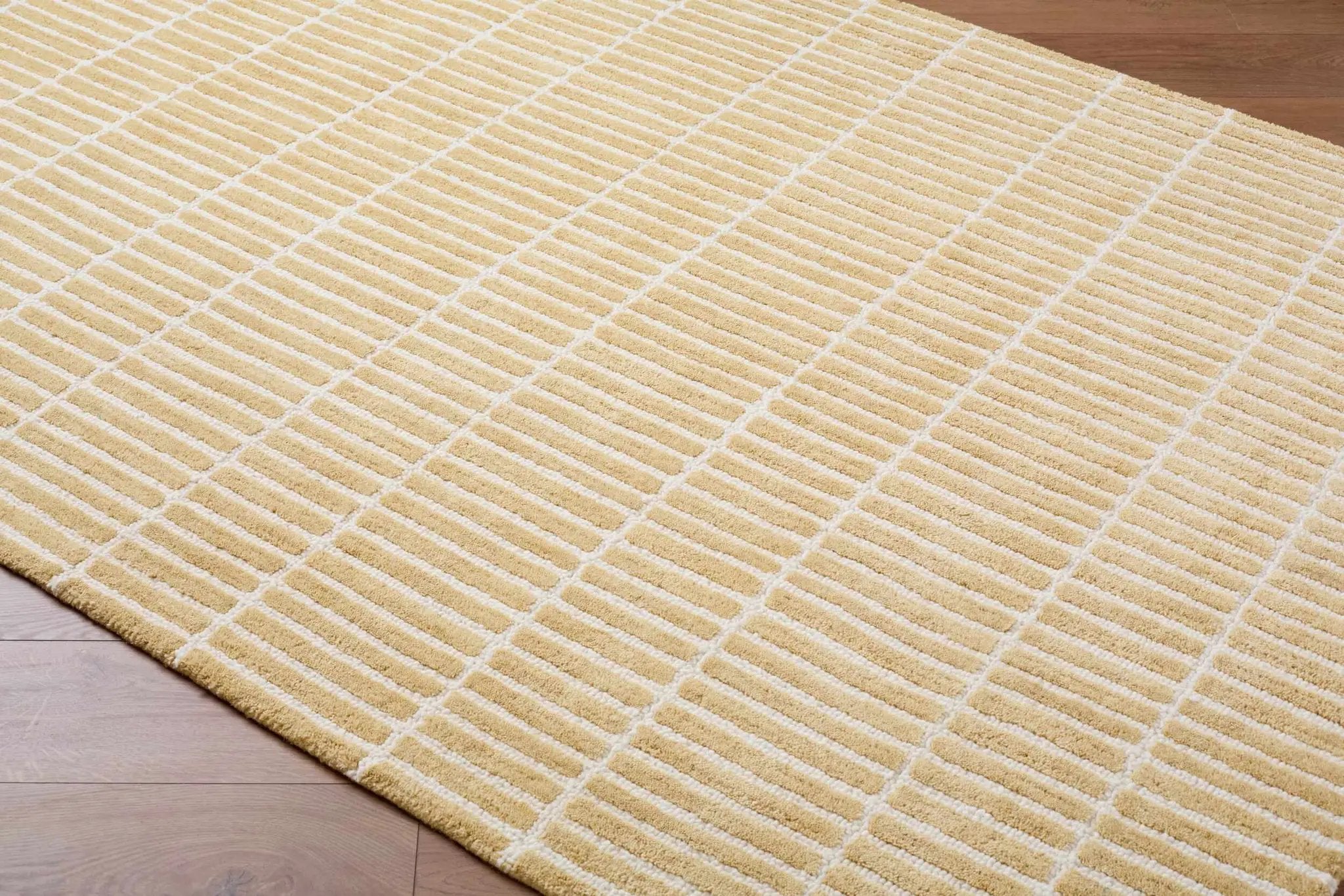 Finial Yellow Wool Area Rug by Boutique Rugs
