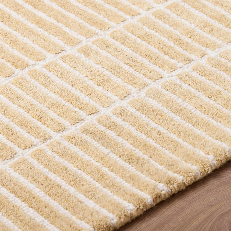 Finial Yellow Wool Area Rug by Boutique Rugs