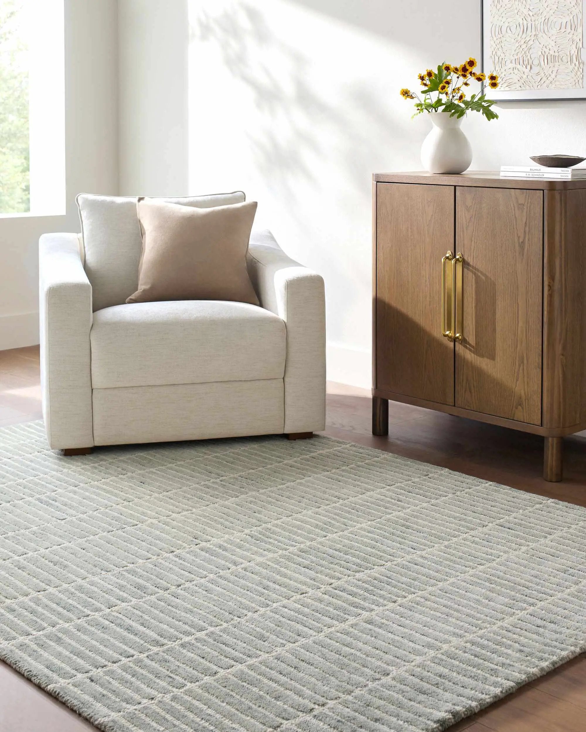 Finial Sage Wool Area Rug by Boutique Rugs