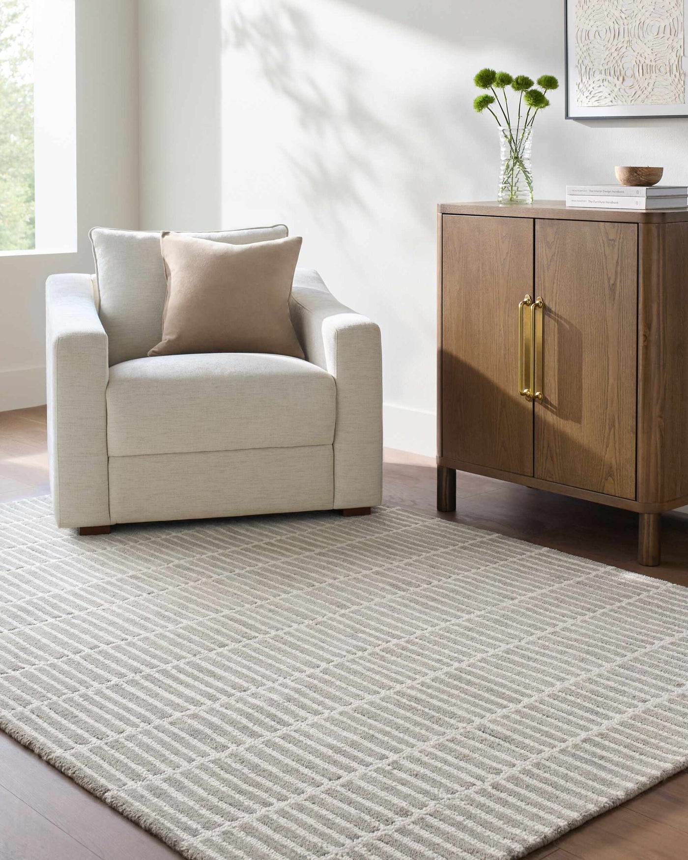 Finial Gray Wool Area Rug by Boutique Rugs