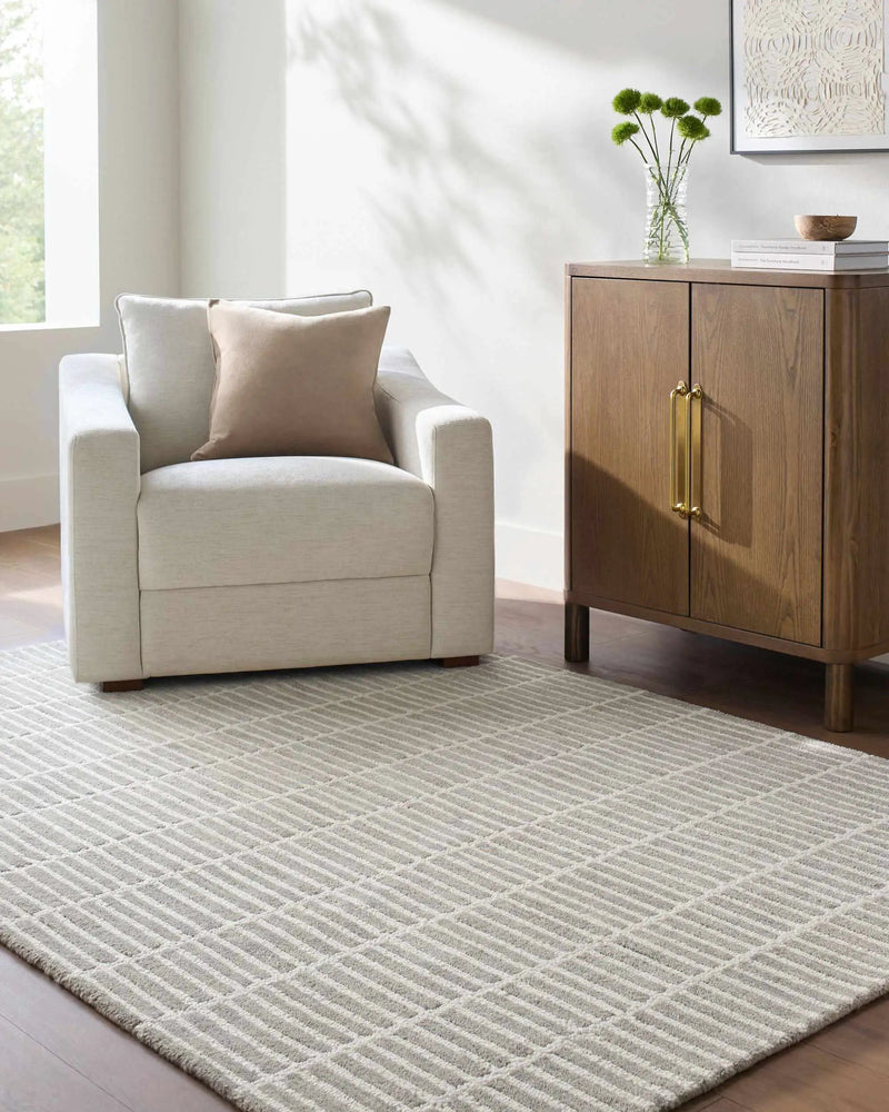Finial Gray Wool Area Rug by Boutique Rugs
