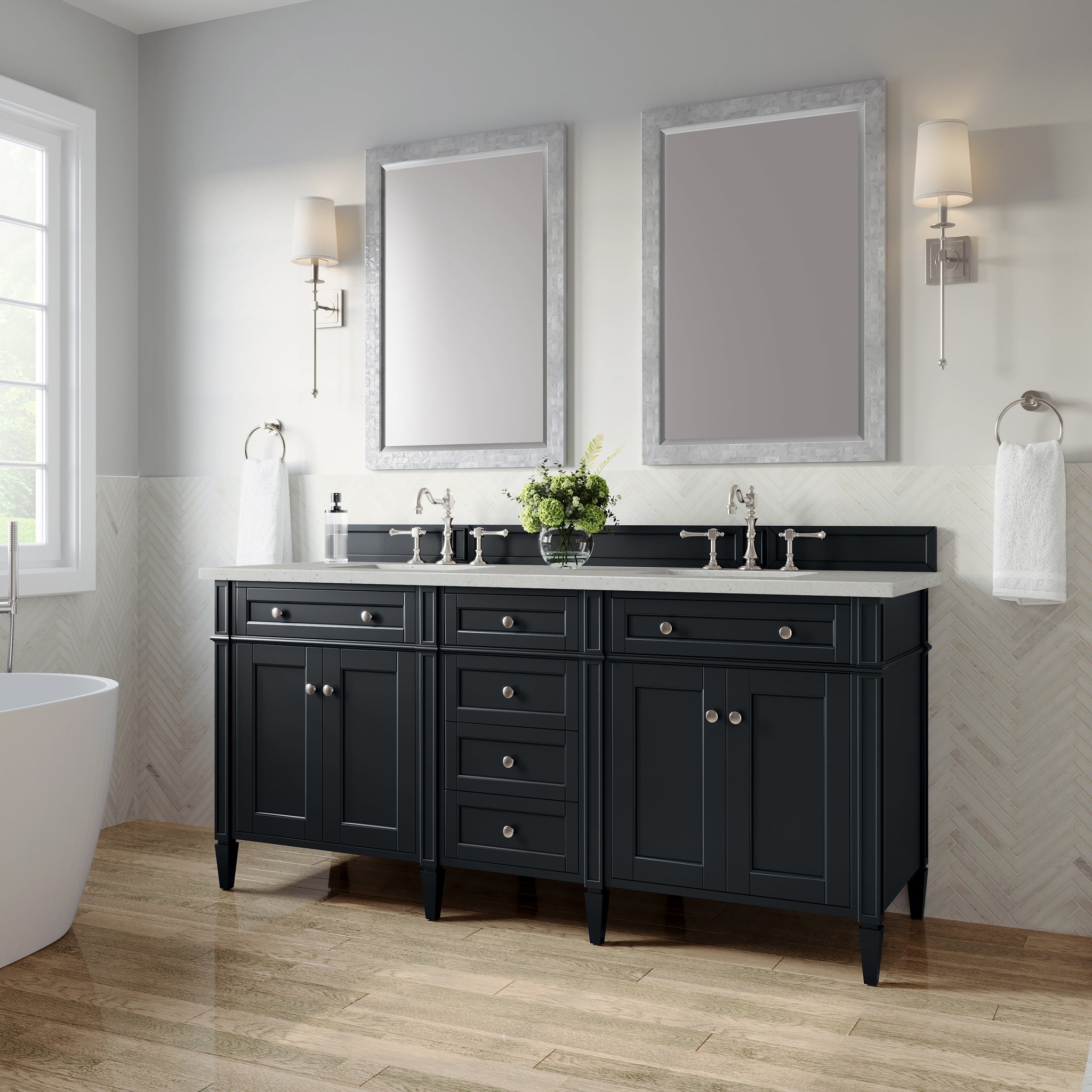 James Martin Brittany 72" Double Bathroom Vanity, Black Onyx, view 27