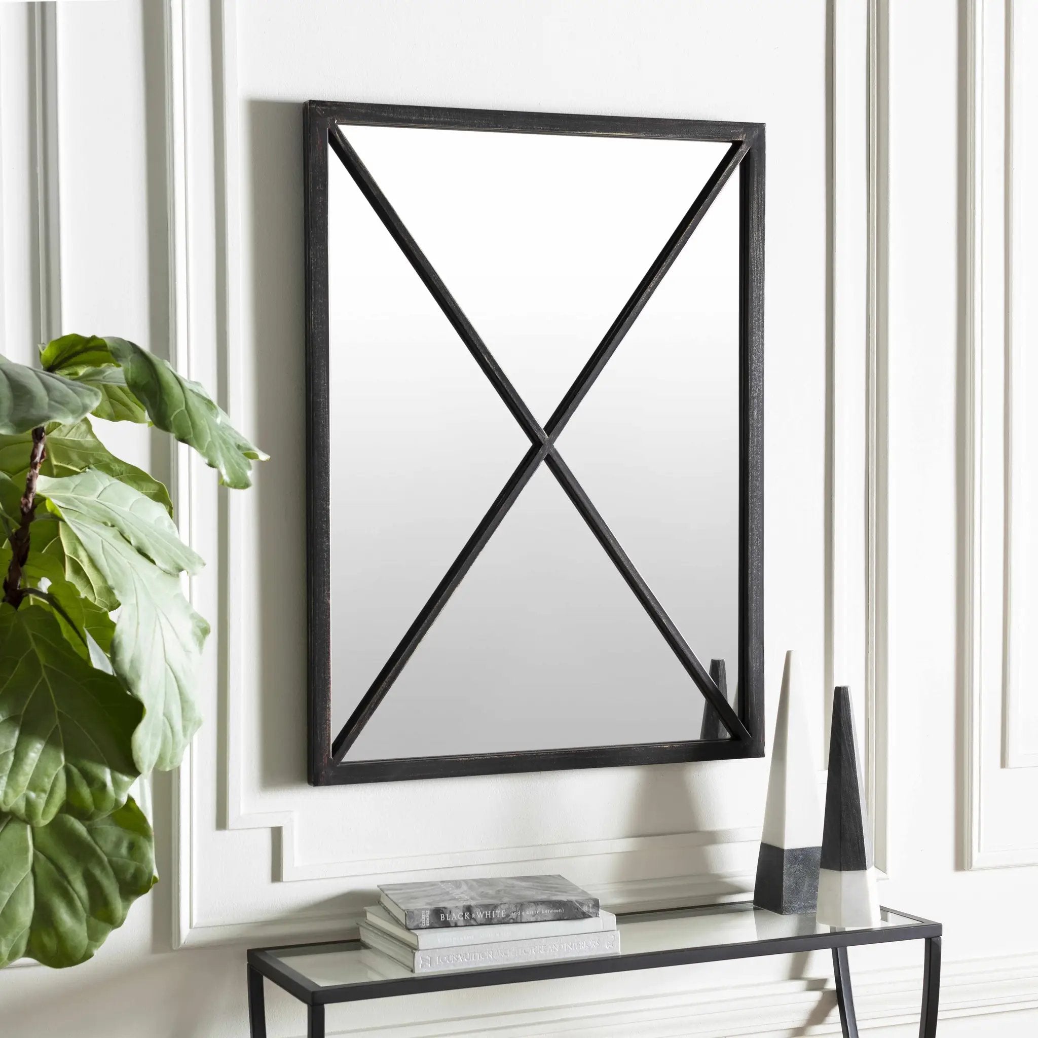Candon Black Framed Mirror - Clearance by Boutique Rugs