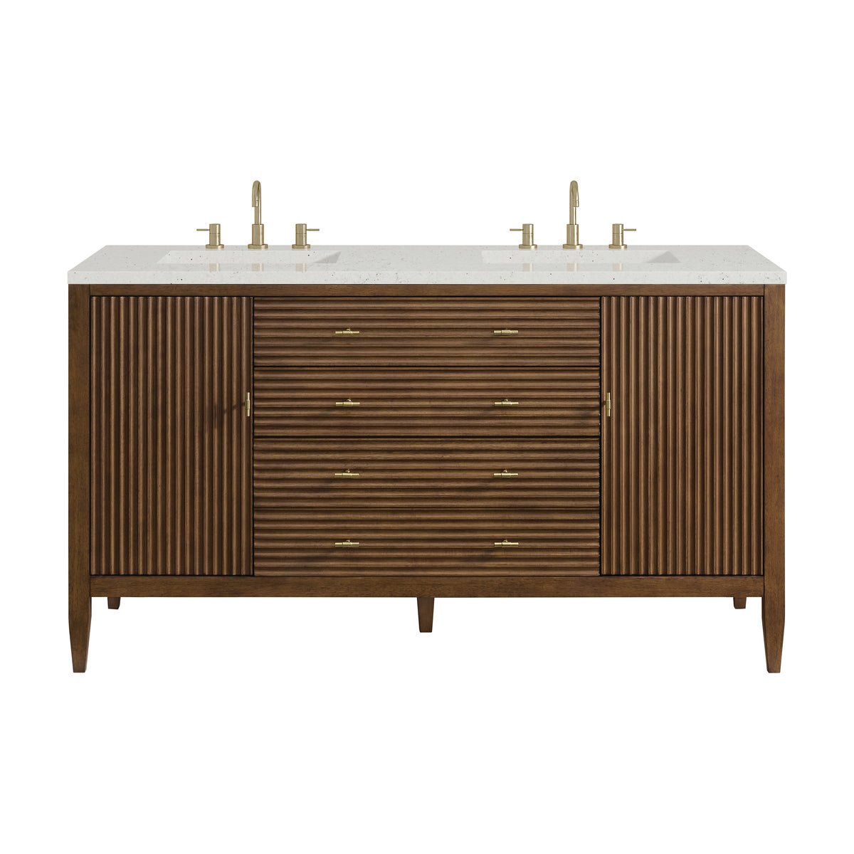 James Martin Myrrin 60" Double Bathroom Vanity, Mid-Century Walnut, view 34
