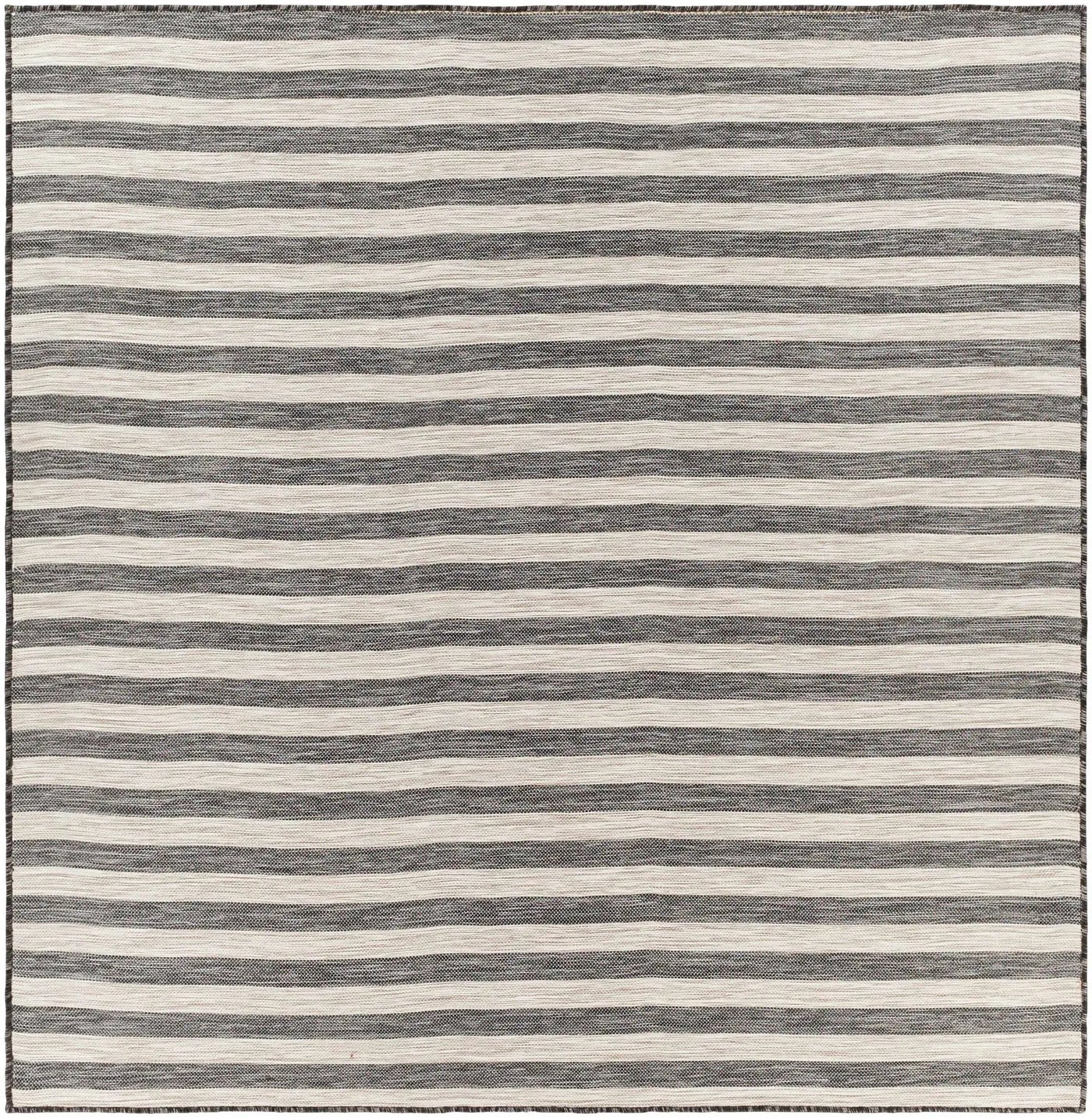 Bongaree Black&Gray Striped Flatweave Outdoor Carpet - Clearance by Boutique Rugs
