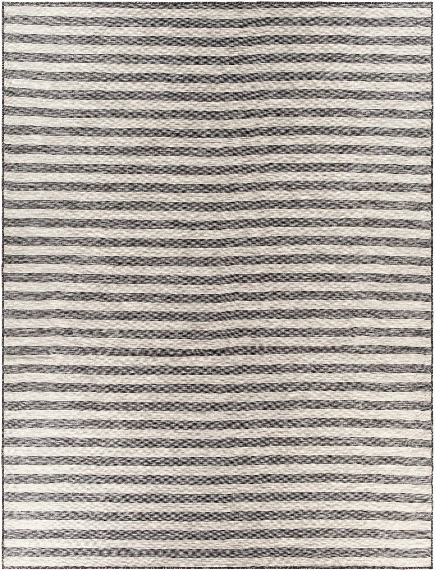 Bongaree Black&Gray Striped Flatweave Outdoor Carpet - Clearance by Boutique Rugs