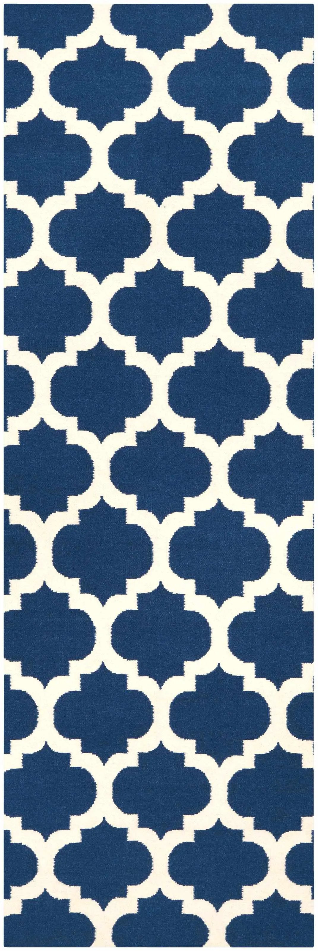 Centenary Navy Wool Area Rug - Clearance by Boutique Rugs