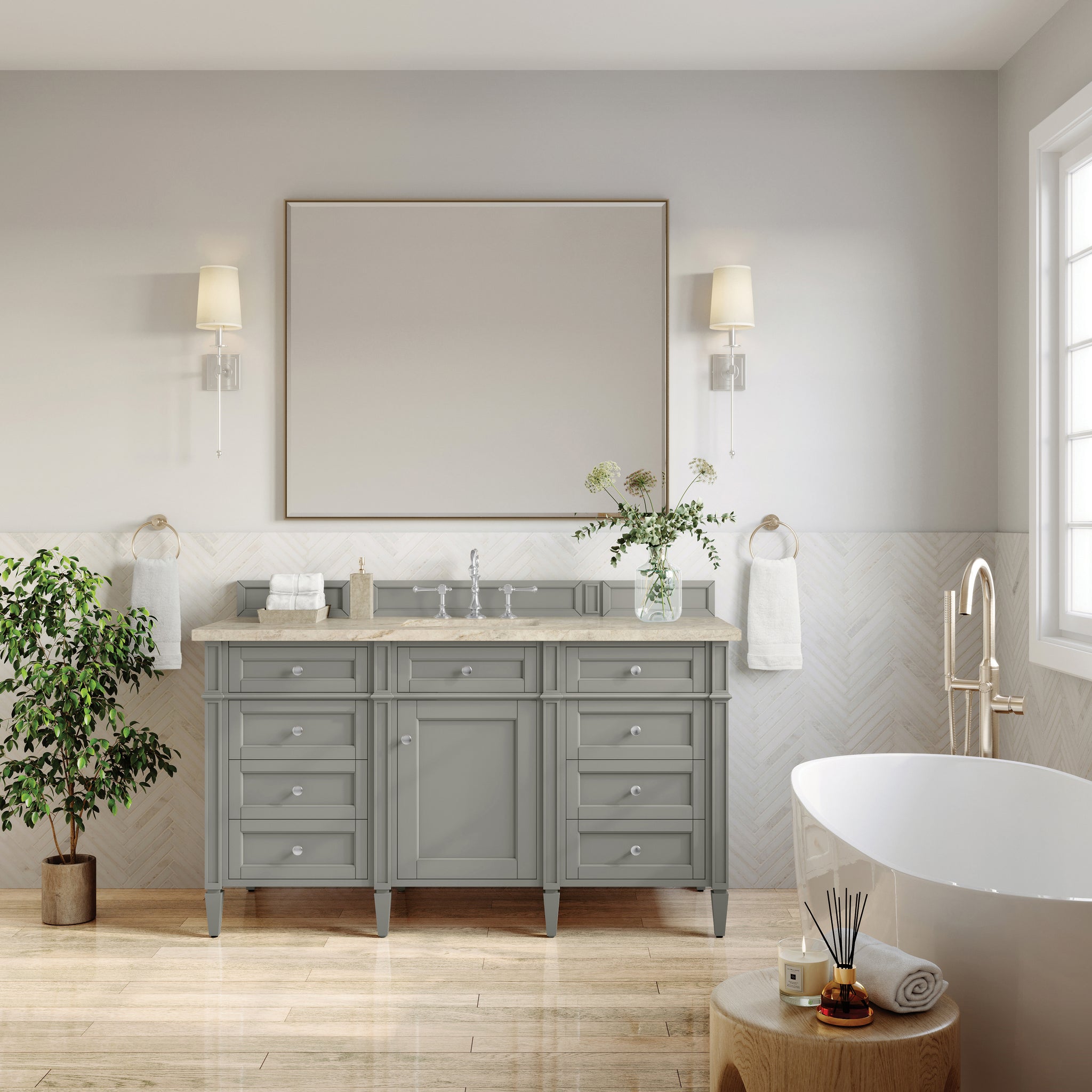 James Martin Brittany 60" Single Bathroom Vanity, Urban Gray, view 36