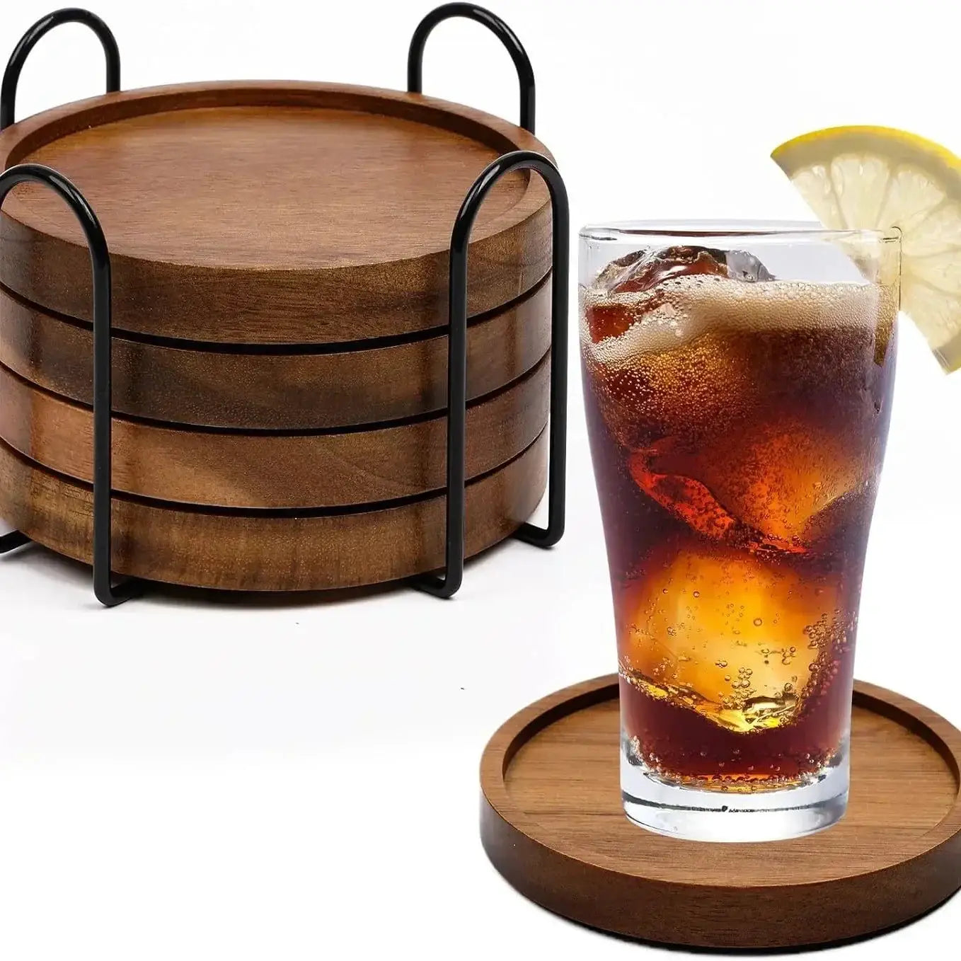 Coasters - Absorbent Wood Set by House Of Avana