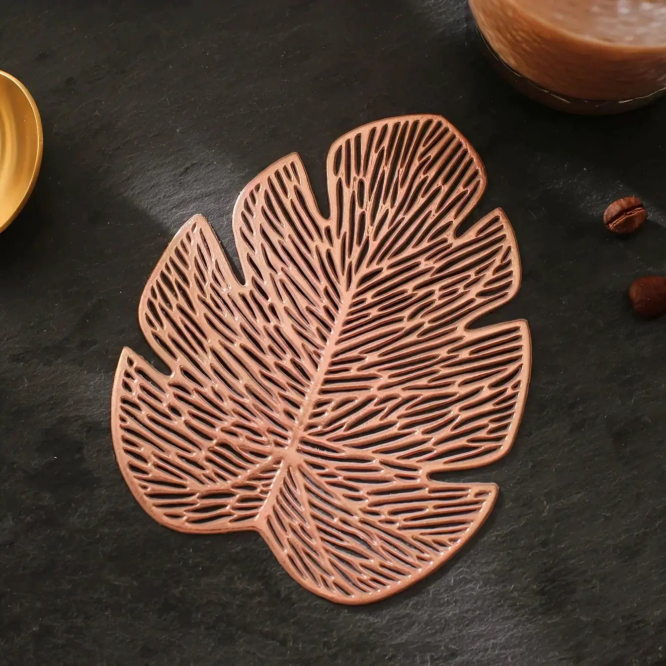 Coasters - Banana Leaf Ceramic Set by House Of Avana