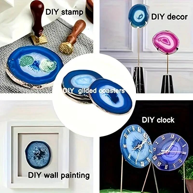 Coasters - Decorative Blue Agate 2pcs by House Of Avana