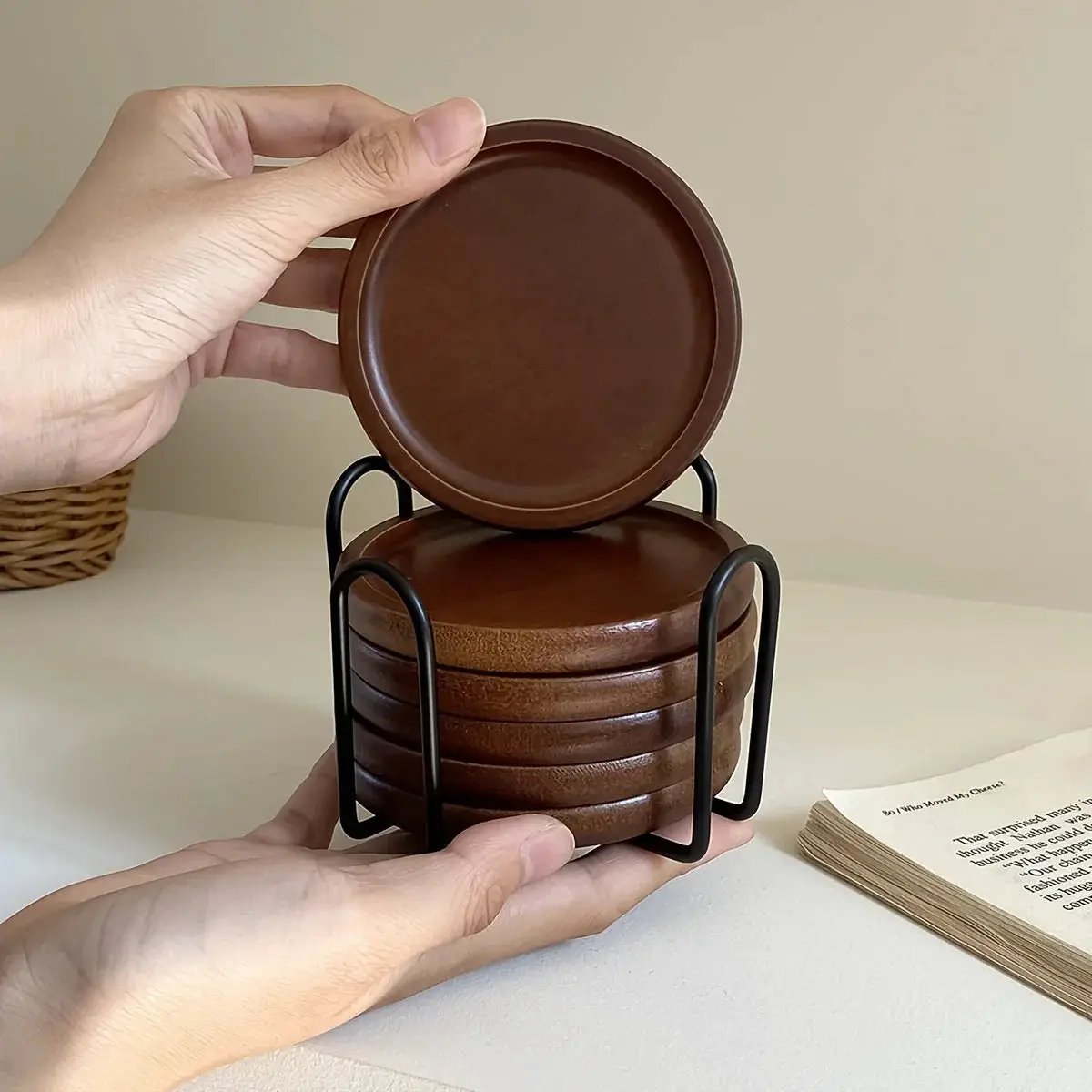 Coasters - Heat Resistant Bamboo Wood Set by House Of Avana