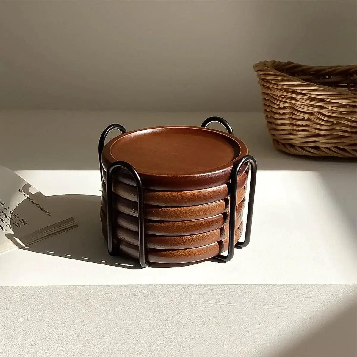 Coasters - Heat Resistant Bamboo Wood Set by House Of Avana