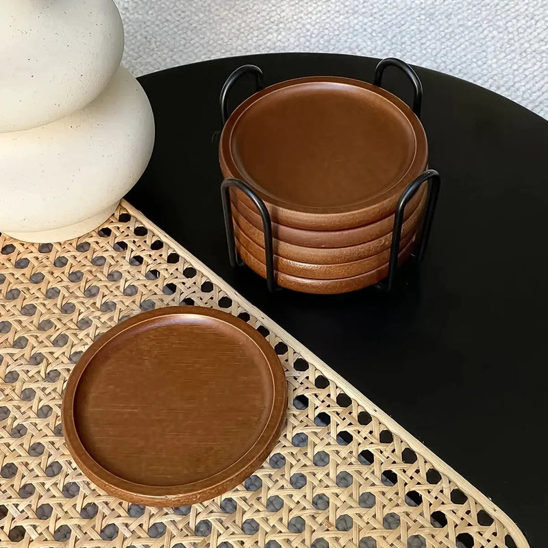 Coasters - Heat Resistant Bamboo Wood Set by House Of Avana