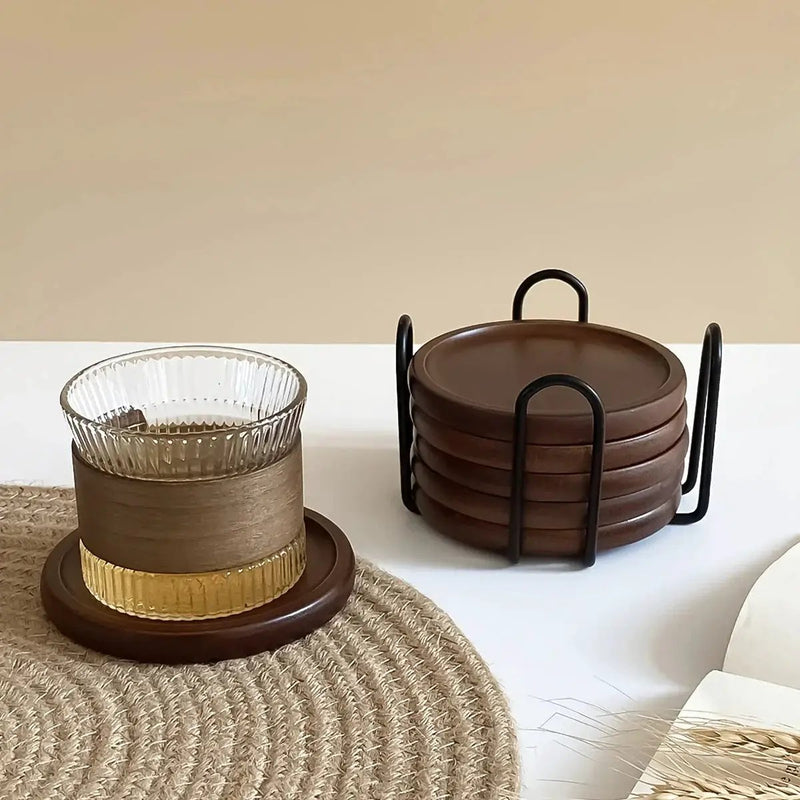 Coasters - Heat Resistant Bamboo Wood Set by House Of Avana