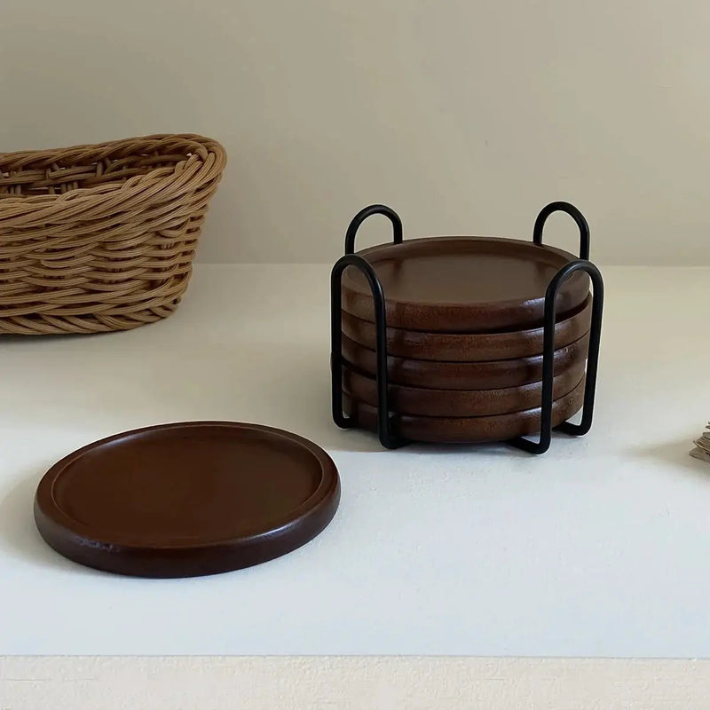 Coasters - Heat Resistant Bamboo Wood Set by House Of Avana