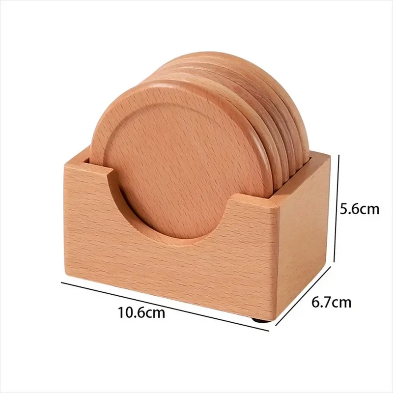 Coasters - Insulated Walnut Wood Round by House Of Avana