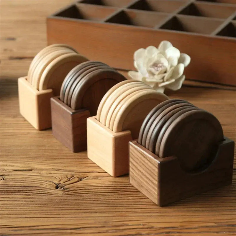 Coasters - Insulated Walnut Wood Round by House Of Avana