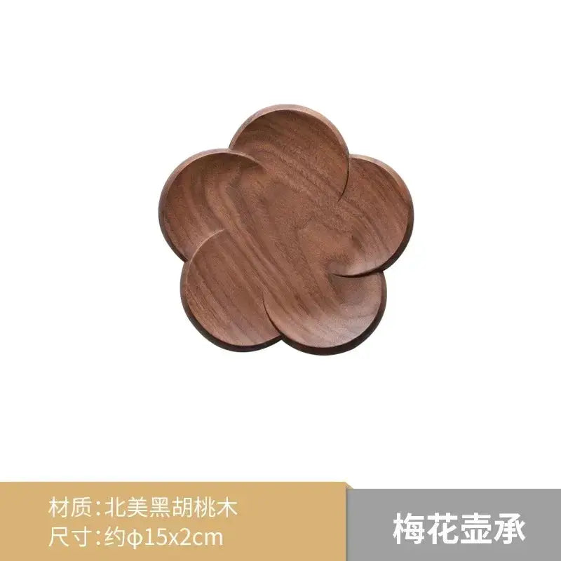 Coasters - Wooden Black Walnut Petal by House Of Avana