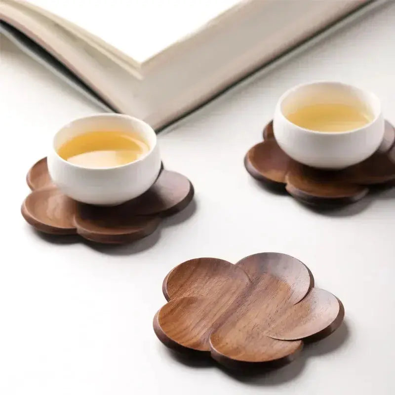 Coasters - Wooden Black Walnut Petal by House Of Avana
