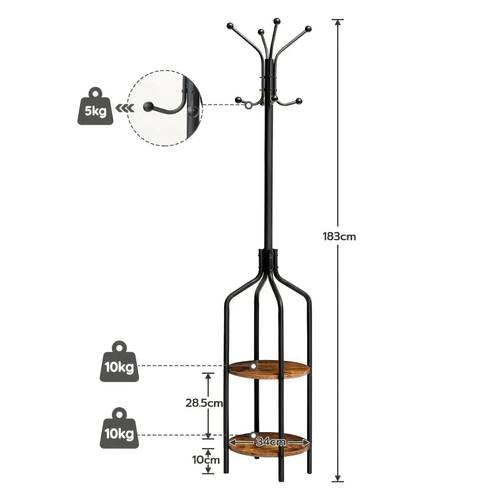 Coat Rack - Multifunctional Steel 183cm by House Of Avana