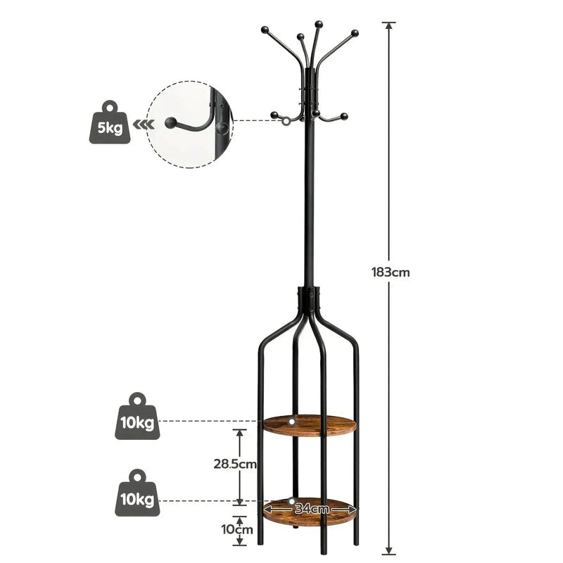 Coat Rack - Multifunctional Steel 183cm by House Of Avana