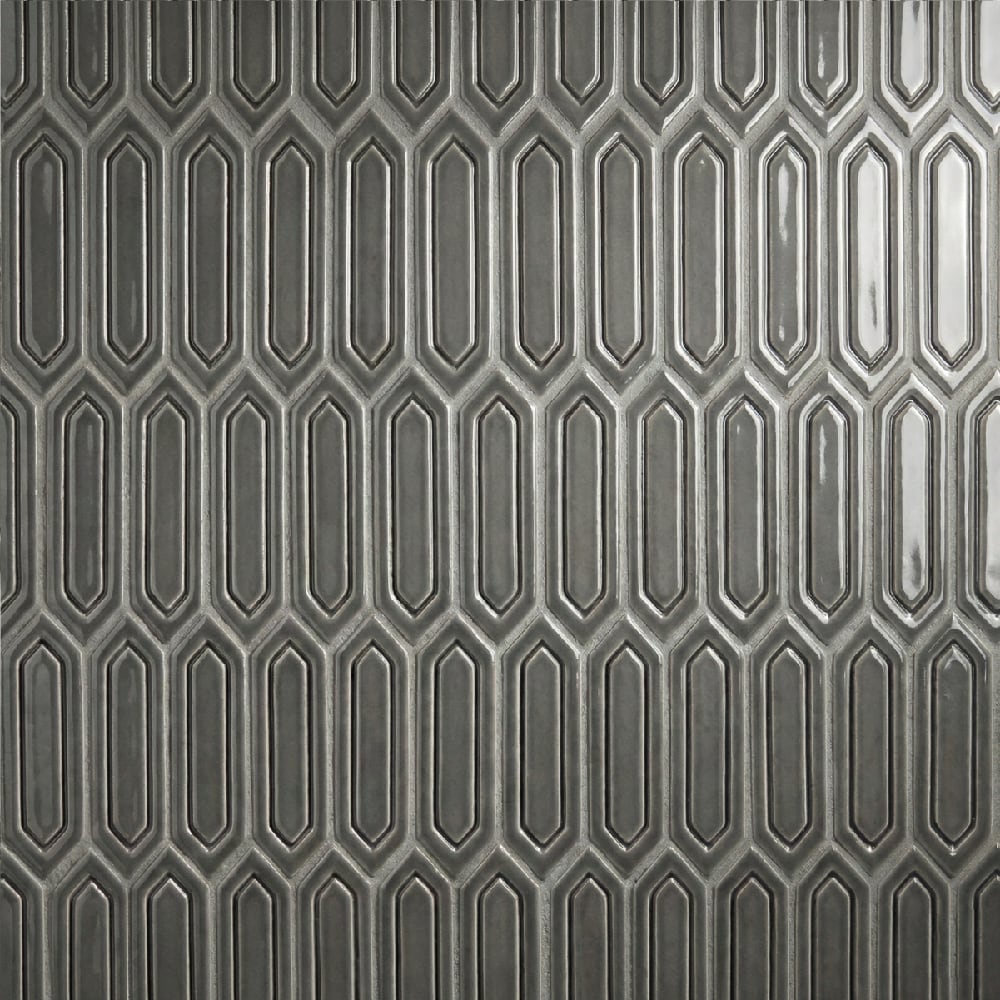 Coffee Glossy Reliefed Picket Ceramic Accent Tiles 2x6 Ceramic Glossy 2x6 Accent Tiles