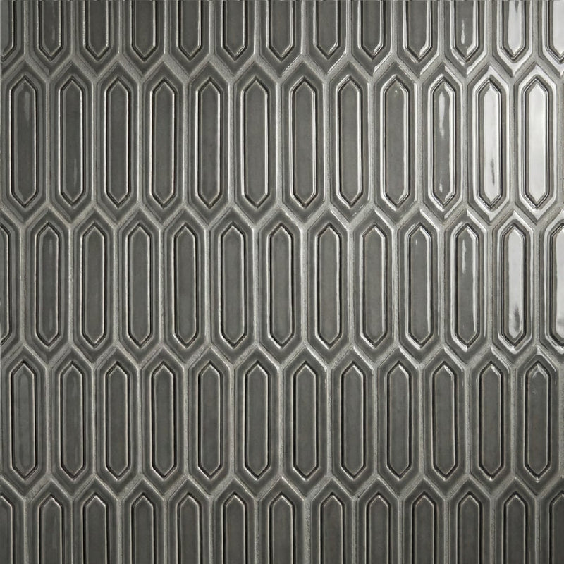 Coffee Glossy Reliefed Picket Ceramic Accent Tiles 2x6 Ceramic Glossy 2x6 Accent Tiles