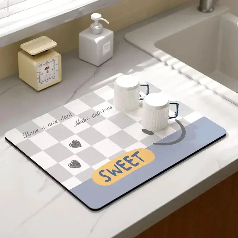 Coffee Mat - Super Absorbent Rubber by House Of Avana