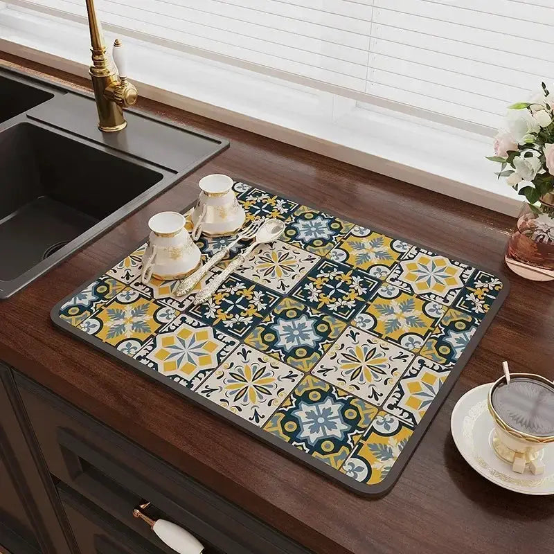 Coffee Mat - Super Absorbent Rubber by House Of Avana
