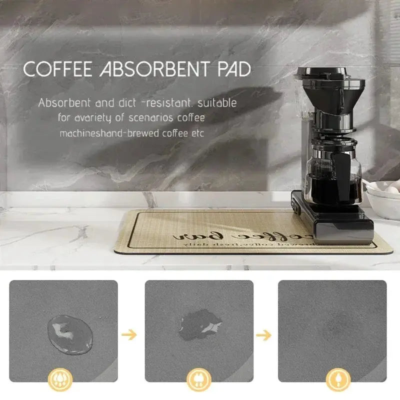 Coffee Mat - Super Absorbent Rubber by House Of Avana