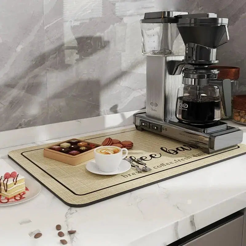 Coffee Mat - Super Absorbent Rubber by House Of Avana