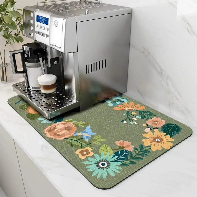 Coffee Mat - Water-Absorbent Rubber Small by House Of Avana
