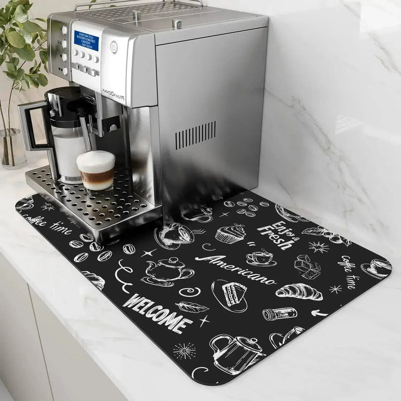 Coffee Mat - Water-Absorbent Rubber Small by House Of Avana