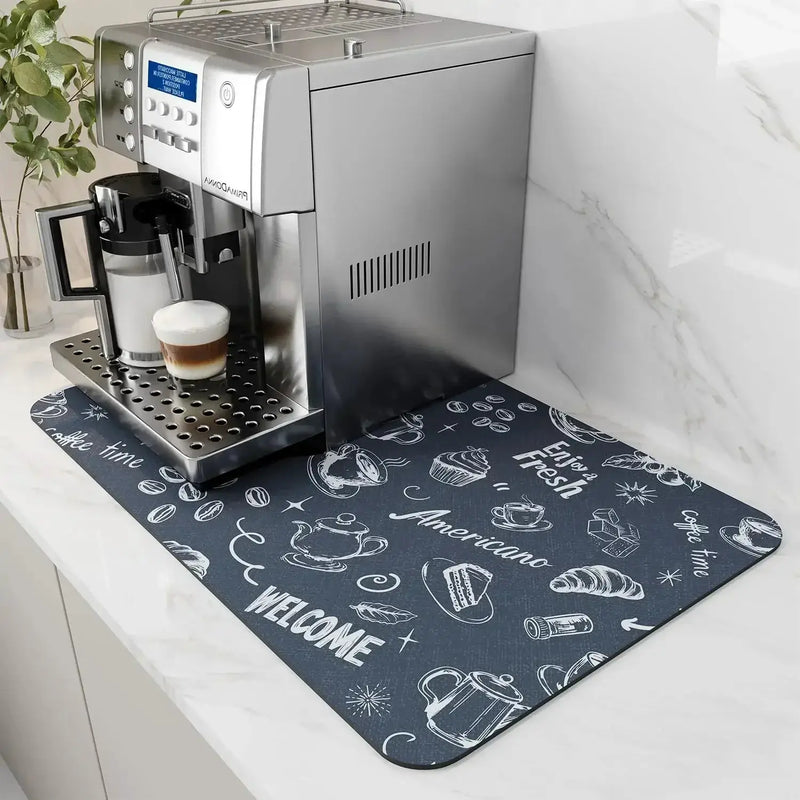 Coffee Mat - Water-Absorbent Rubber Small by House Of Avana