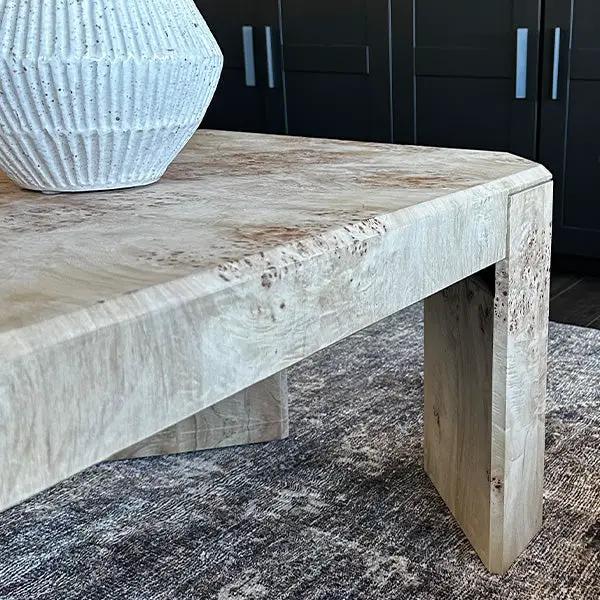 Artisan Burl Wood Coffee Table by Decor Steals