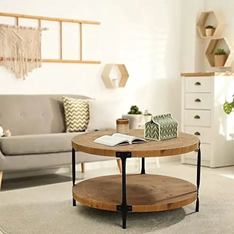 Coffee Table - Boho Wooden Round by House Of Avana
