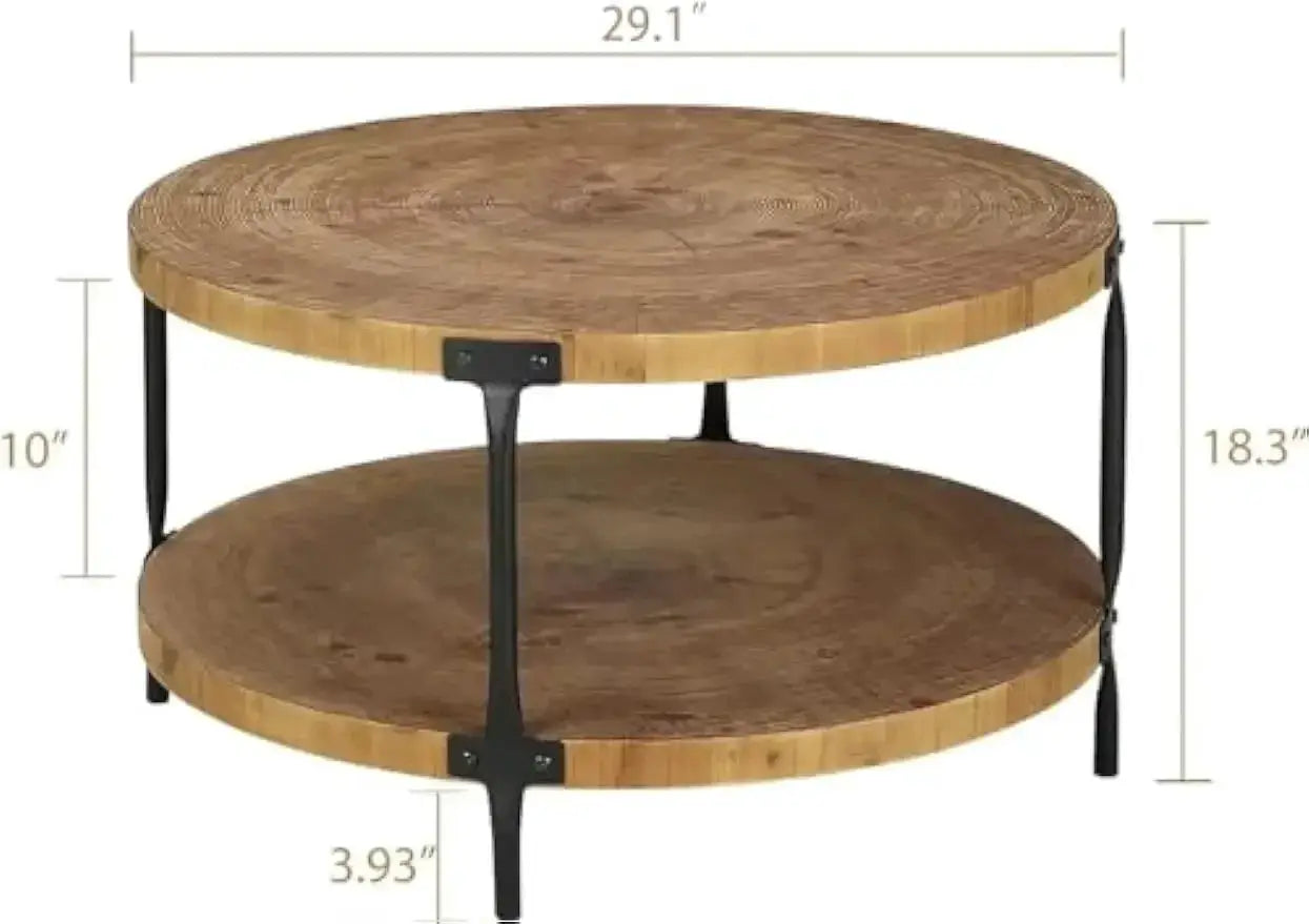 Coffee Table - Boho Wooden Round by House Of Avana