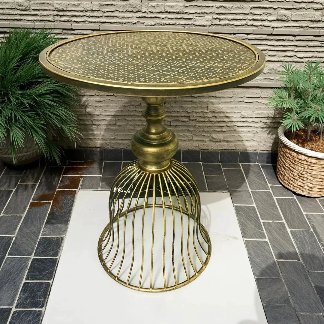 Coffee Table - Industrial Metal Antique Brass by House Of Avana