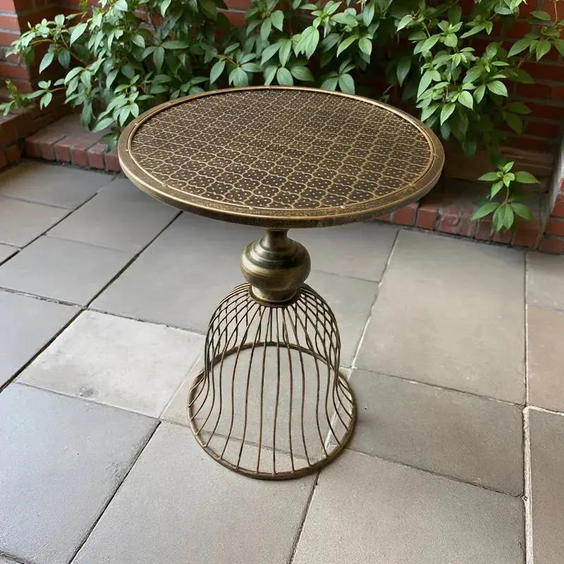 Coffee Table - Industrial Metal Antique Brass by House Of Avana