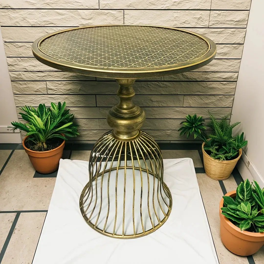 Coffee Table - Industrial Metal Antique Brass by House Of Avana