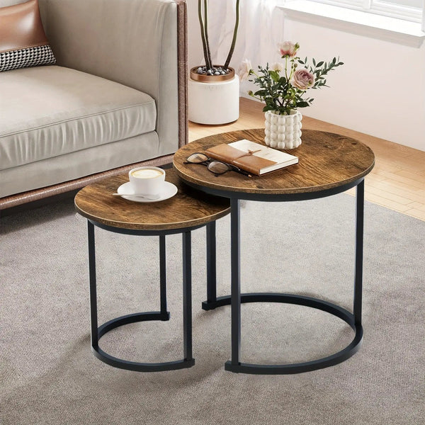 Coffee Table - Wood Grain Wooden Round