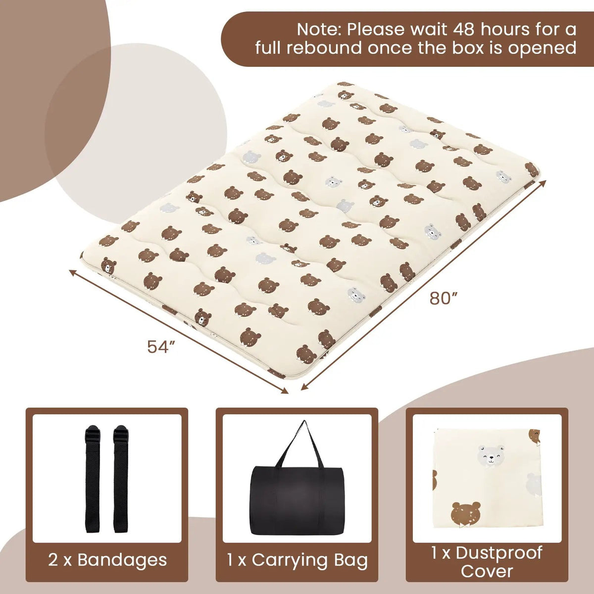 Foldable Futon Mattress with Washable Cover and Carry Bag for Camping by DirectDeals