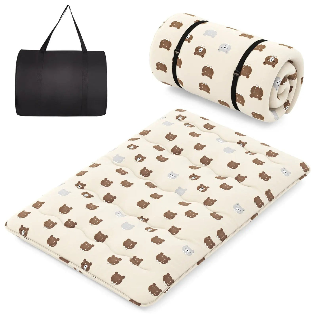 Foldable Futon Mattress with Washable Cover and Carry Bag for Camping by DirectDeals