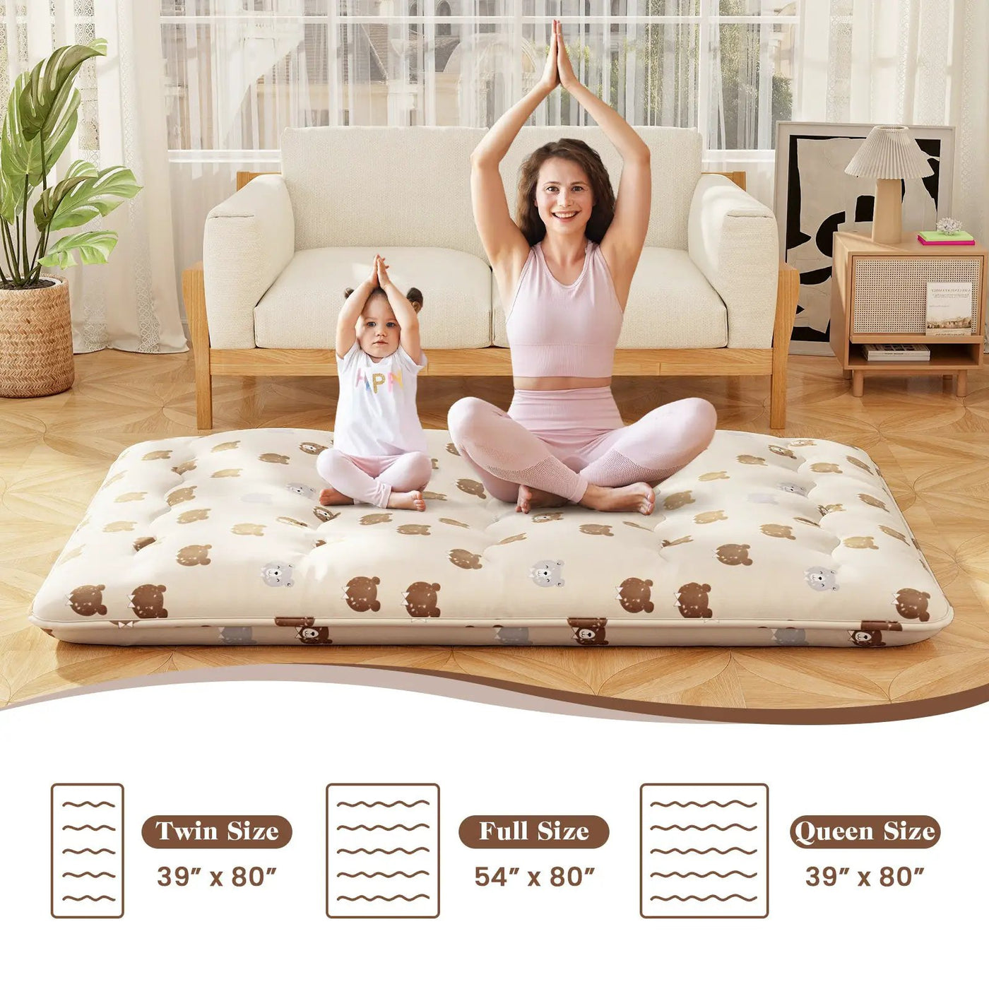 Foldable Futon Mattress with Washable Cover and Carry Bag for Camping by DirectDeals