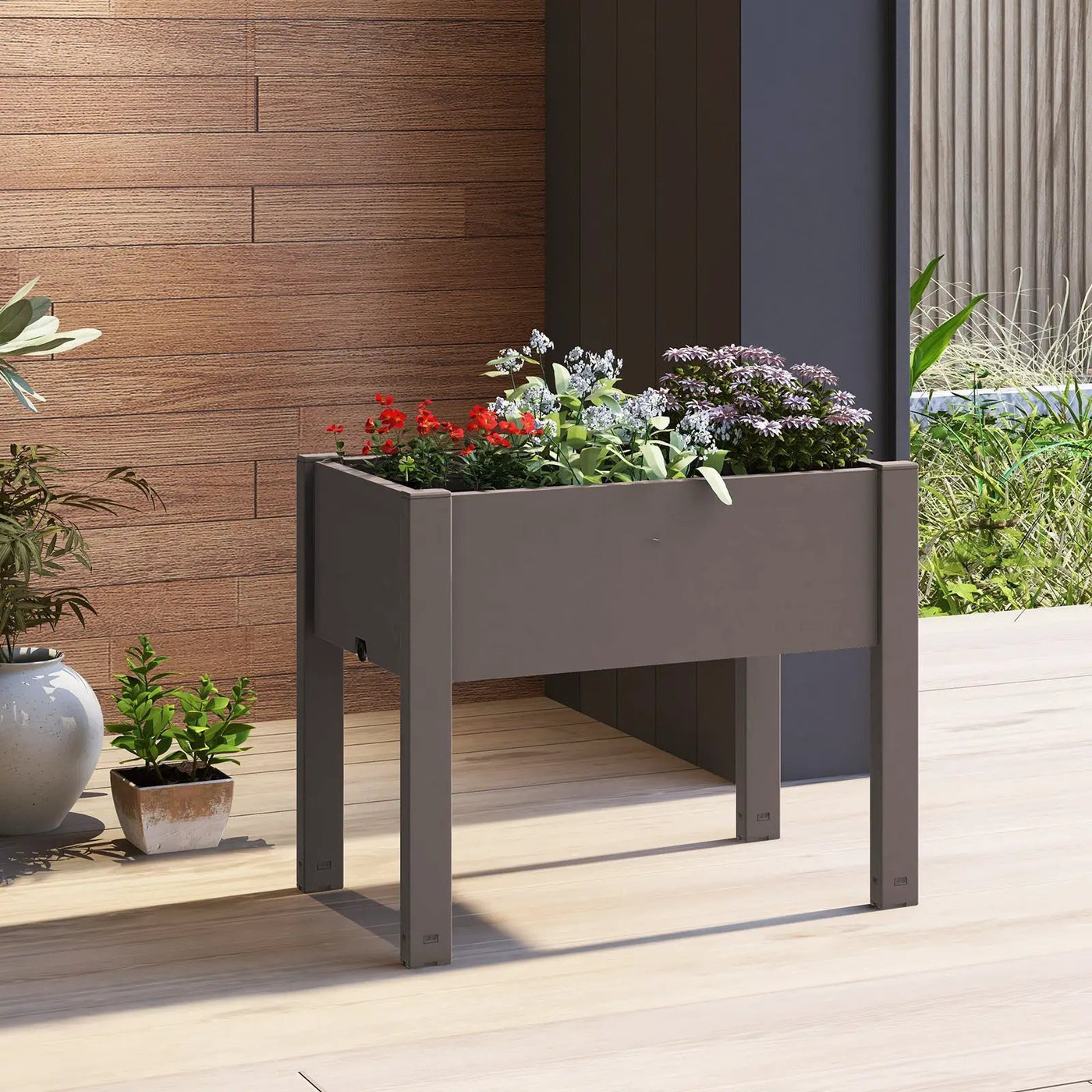 53L Raised Bed Grow Box Self-Watering Planter Box Stand with Water Level Monitor by DirectDeals