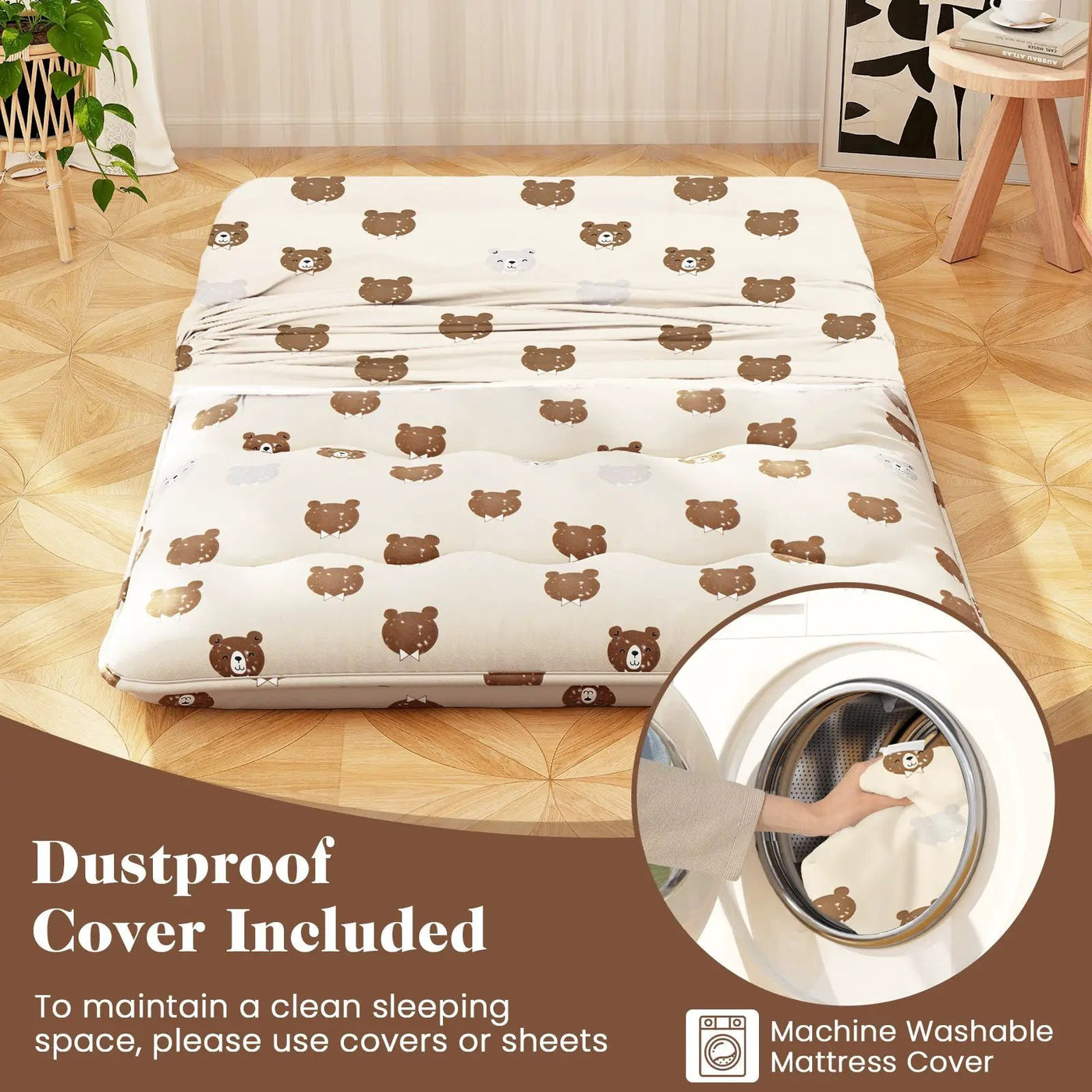 Foldable Futon Mattress with Washable Cover and Carry Bag for Camping by DirectDeals