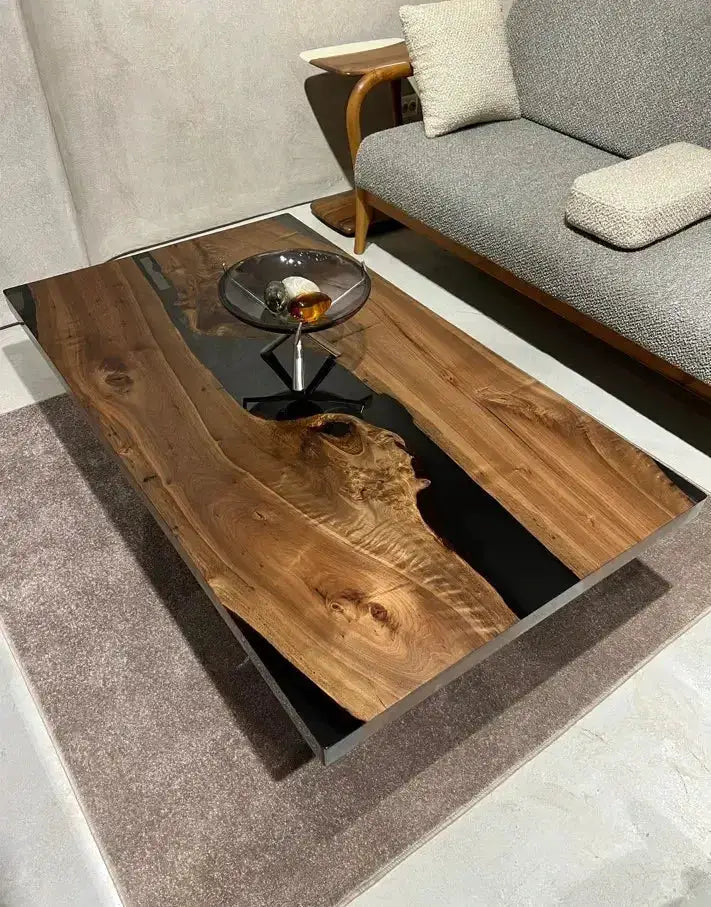 Resin Coffee Table With Walnut Legs by Gizz